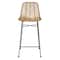 Hello Honey® 40.5" Beige Rattan Bar Stool with Black Metal Frame